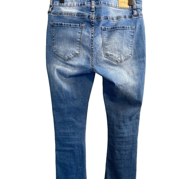 Umgee Jeans Size 26 Cropped Flare Blue Stone Washed Denim Boho 5 Pocket Stretch - Picture 6 of 10